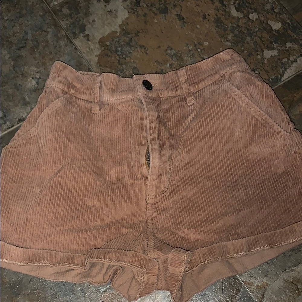 Hollister High Waist Tan Corduroy Shorts
